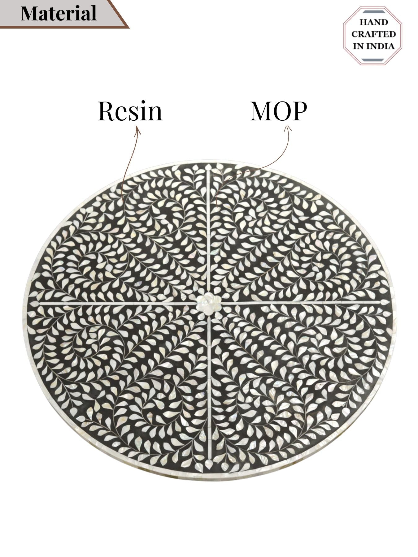 Trinity Mother of Pearl Inlay Round Coffee Table