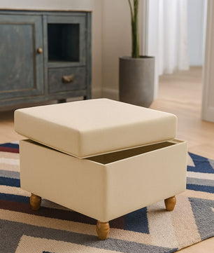 Modern Trunk Storage Ottoman-Beige