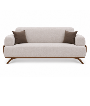 Rivano Modern Suede Fabric 3 Seater Sofa with Solid Wood Base