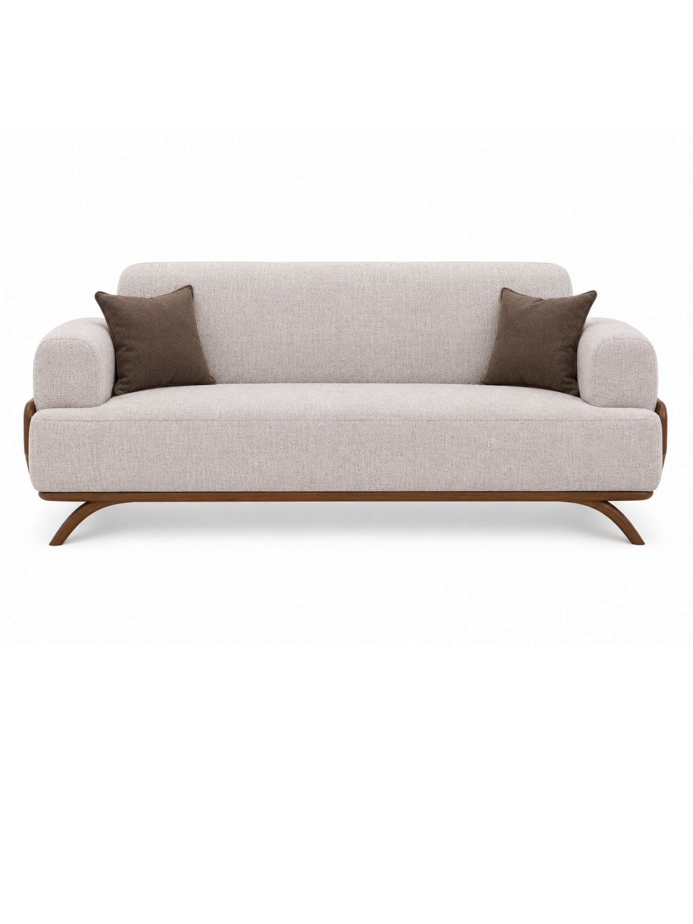 Rivano Modern Suede Fabric 3 Seater Sofa with Solid Wood Base