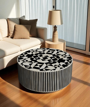 Philly Inlay Round Coffee Table - Kingsley