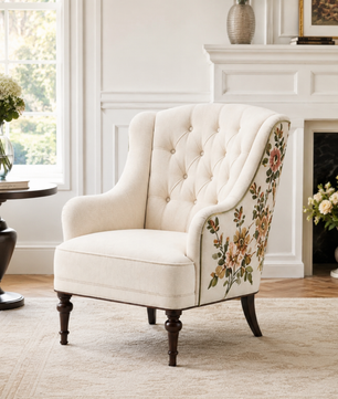 Floréa Ivory Wing Accent Chair