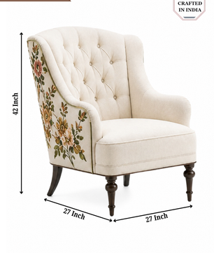 Floréa Ivory Wing Accent Chair