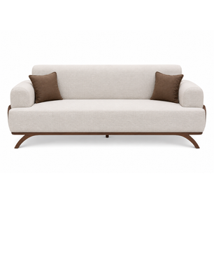 Rivano Modern Suede Fabric 3 Seater Sofa with Solid Wood Base