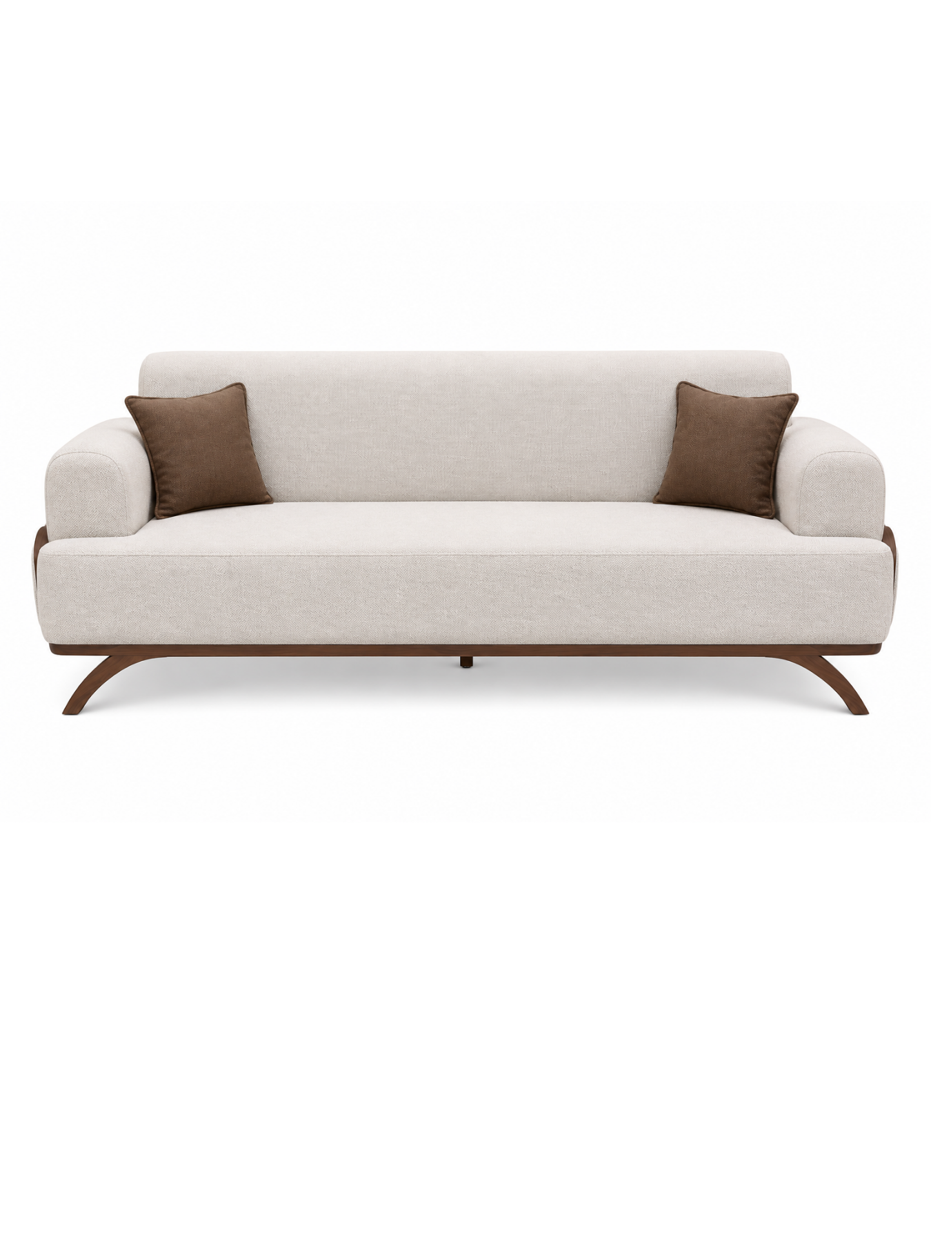 Rivano Modern Suede Fabric 3 Seater Sofa with Solid Wood Base