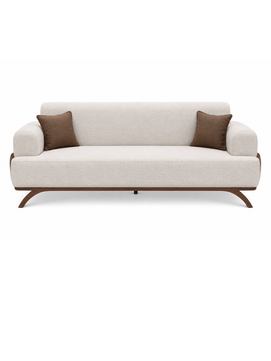 Rivano Modern Suede Fabric 3 Seater Sofa with Solid Wood Base