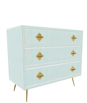 Inlay Chest of Drawers - Waterfall