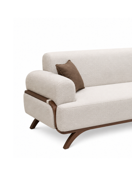 Rivano Modern Suede Fabric 3 Seater Sofa with Solid Wood Base
