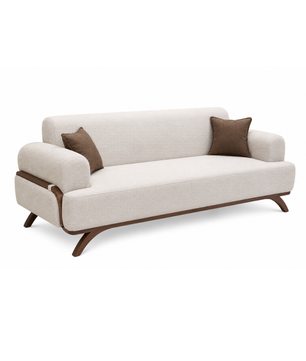 Rivano Modern Suede Fabric 3 Seater Sofa with Solid Wood Base