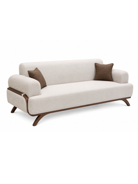 Rivano Modern Suede Fabric 3 Seater Sofa with Solid Wood Base