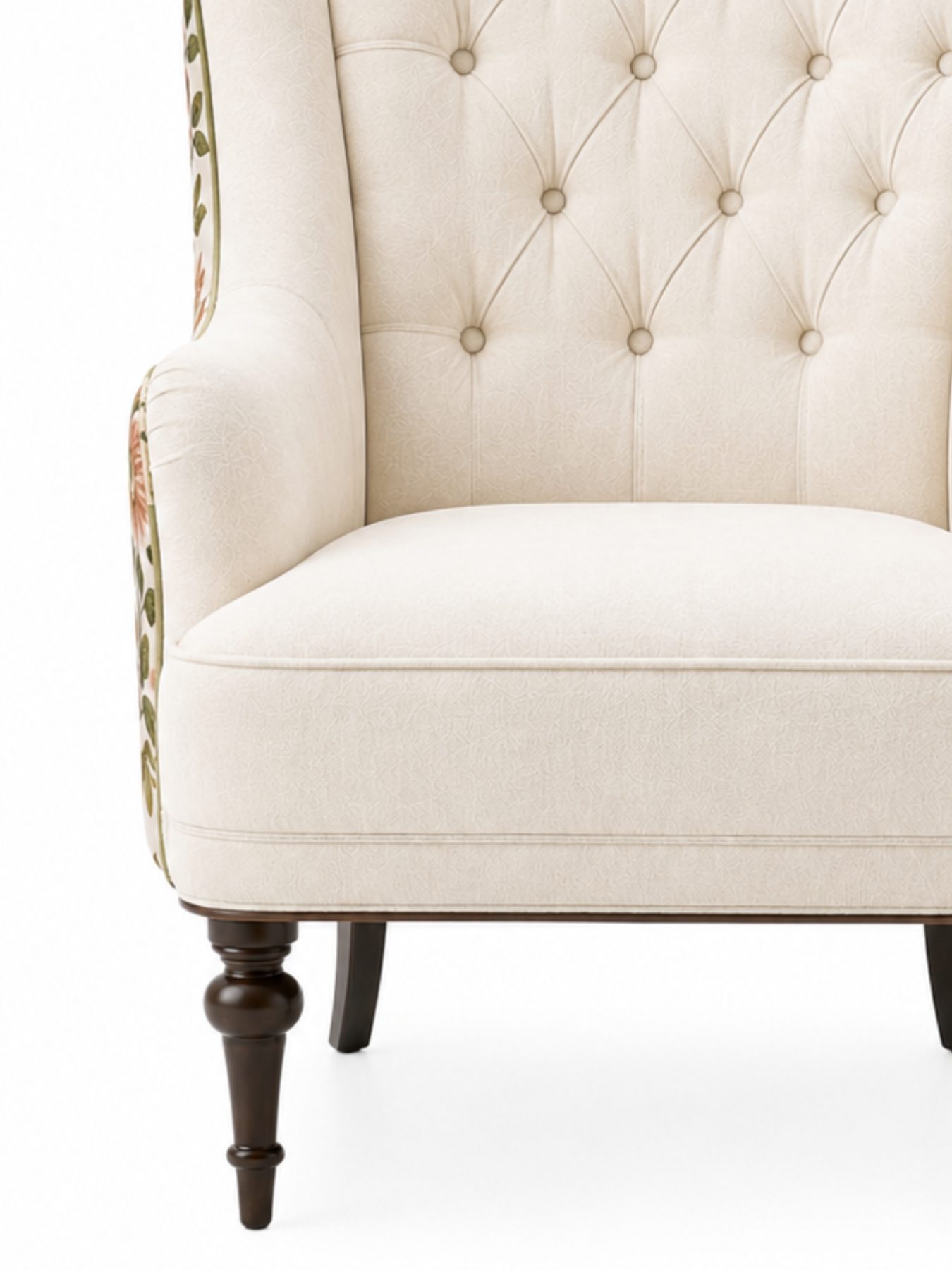 Floréa Ivory Wing Accent Chair