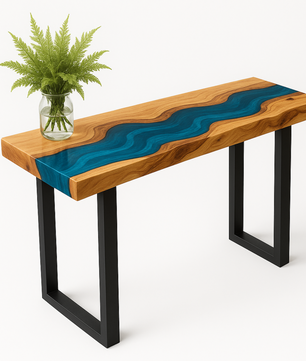 Live Edge Wood Epoxy Resin Table