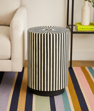 Handmade Bone inlay side end table