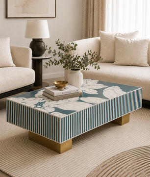 Inlay Luxom Hibiscus Rectangular Coffee Table