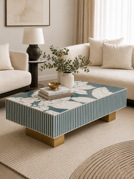 Inlay Luxom Hibiscus Rectangular Coffee Table