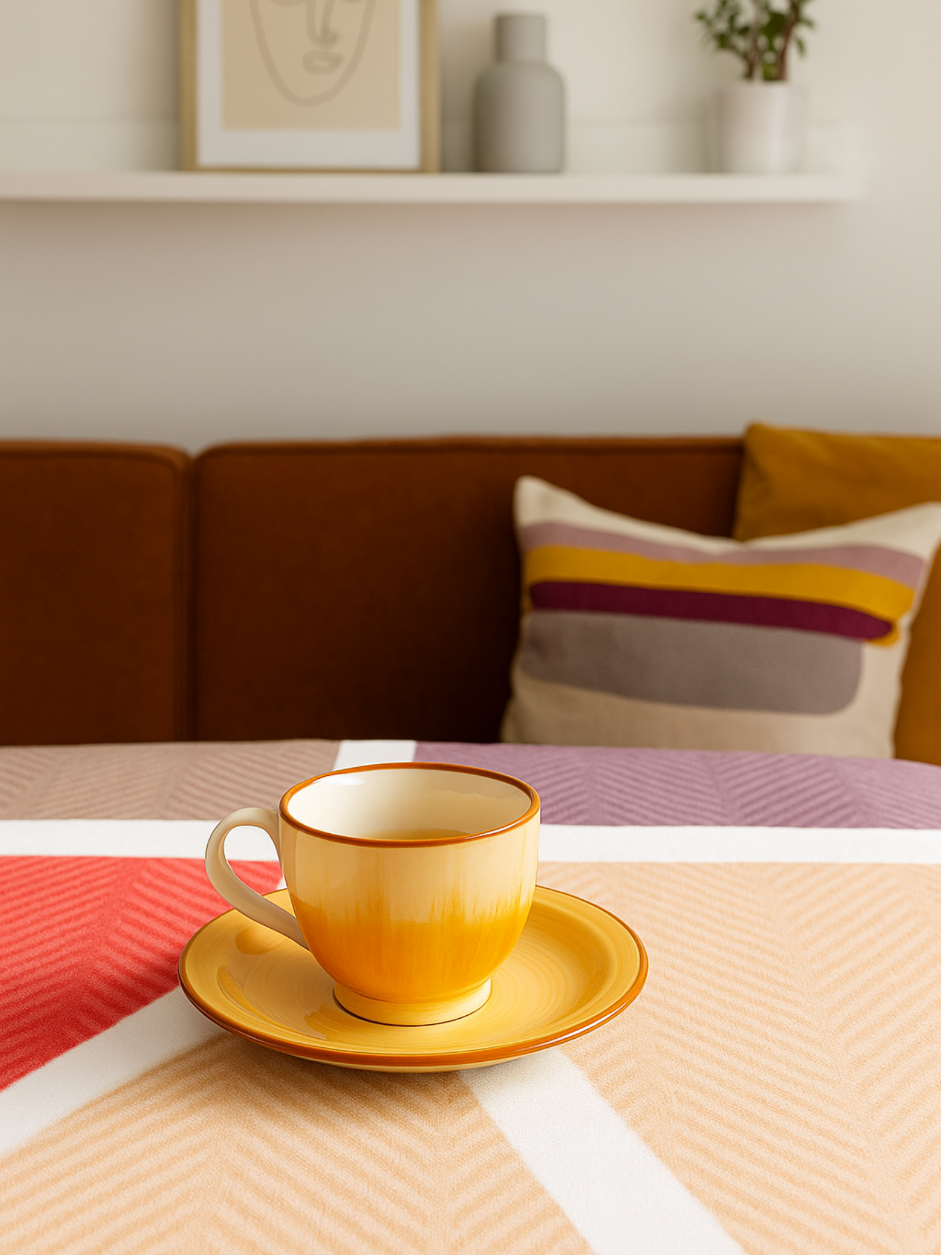 Elegant Ceramic Cup & Saucer Set of 1