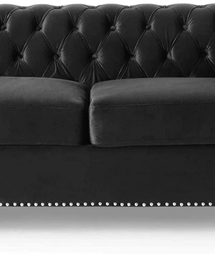 Brinkhaven Tufted Loveseat with Nailhead Trim - Velvet