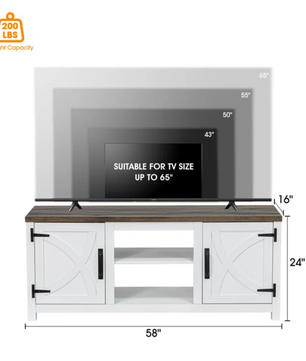 Modern White  TV Stand Cabinet