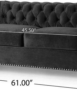 Brinkhaven Tufted Loveseat with Nailhead Trim - Velvet