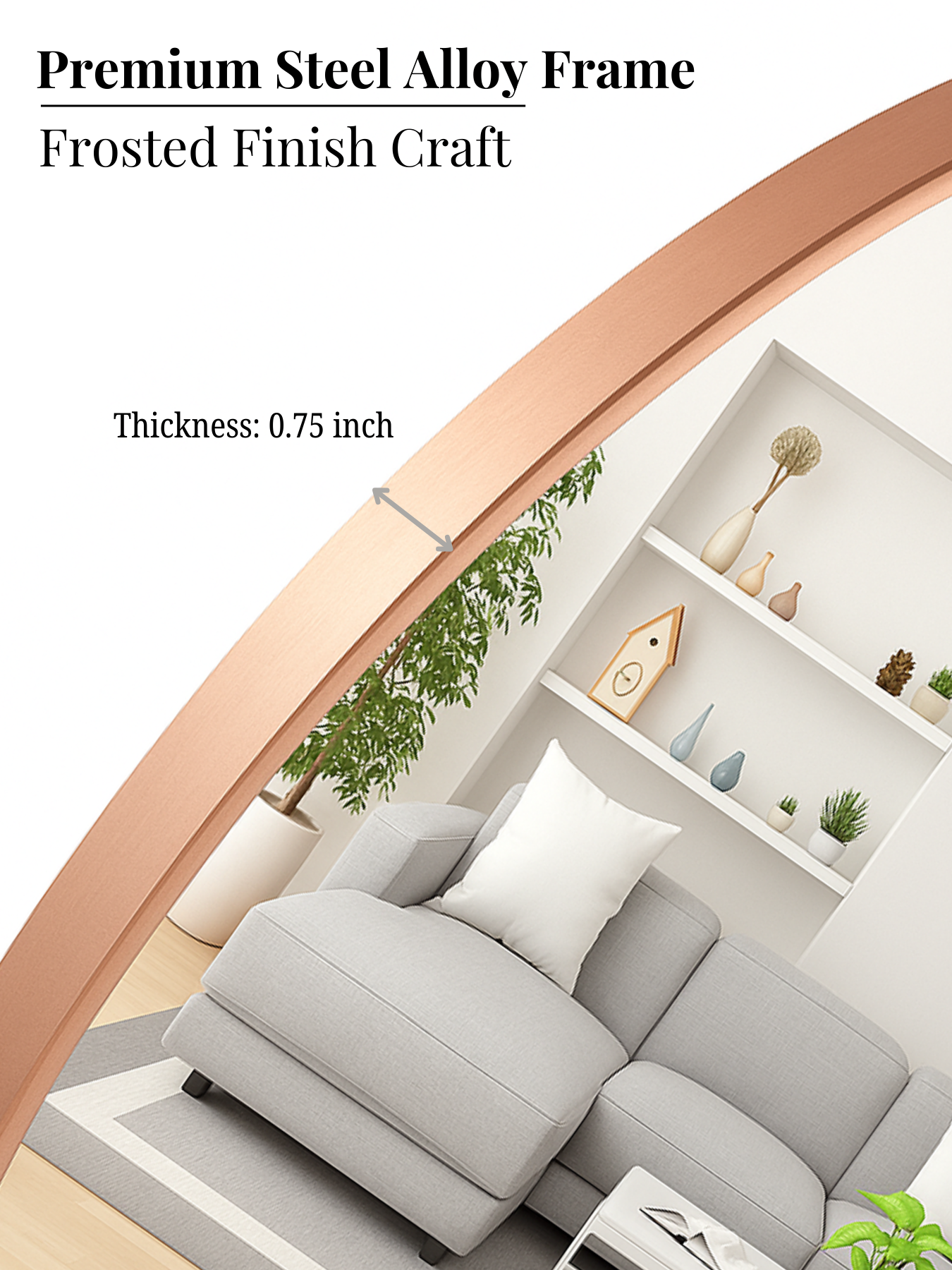 Rosegold Round Mirror
