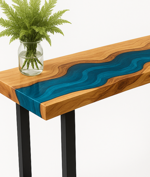 Live Edge Wood Epoxy Resin Table