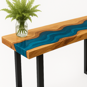 Live Edge Wood Epoxy Resin Table