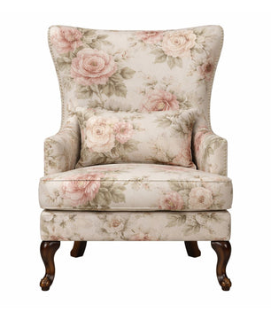 Zenlyx Premium Floral Wingback Accent Chair