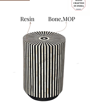 Handmade Bone inlay side end table