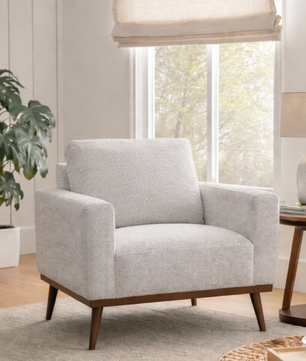 Zolara Teakwood Accent Chair with Premium Velvet Upholstery