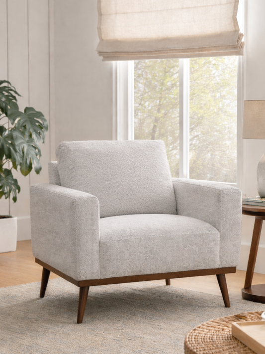 Zolara Teakwood Accent Chair with Premium Velvet Upholstery