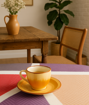 Elegant Ceramic Cup & Saucer Set of 1