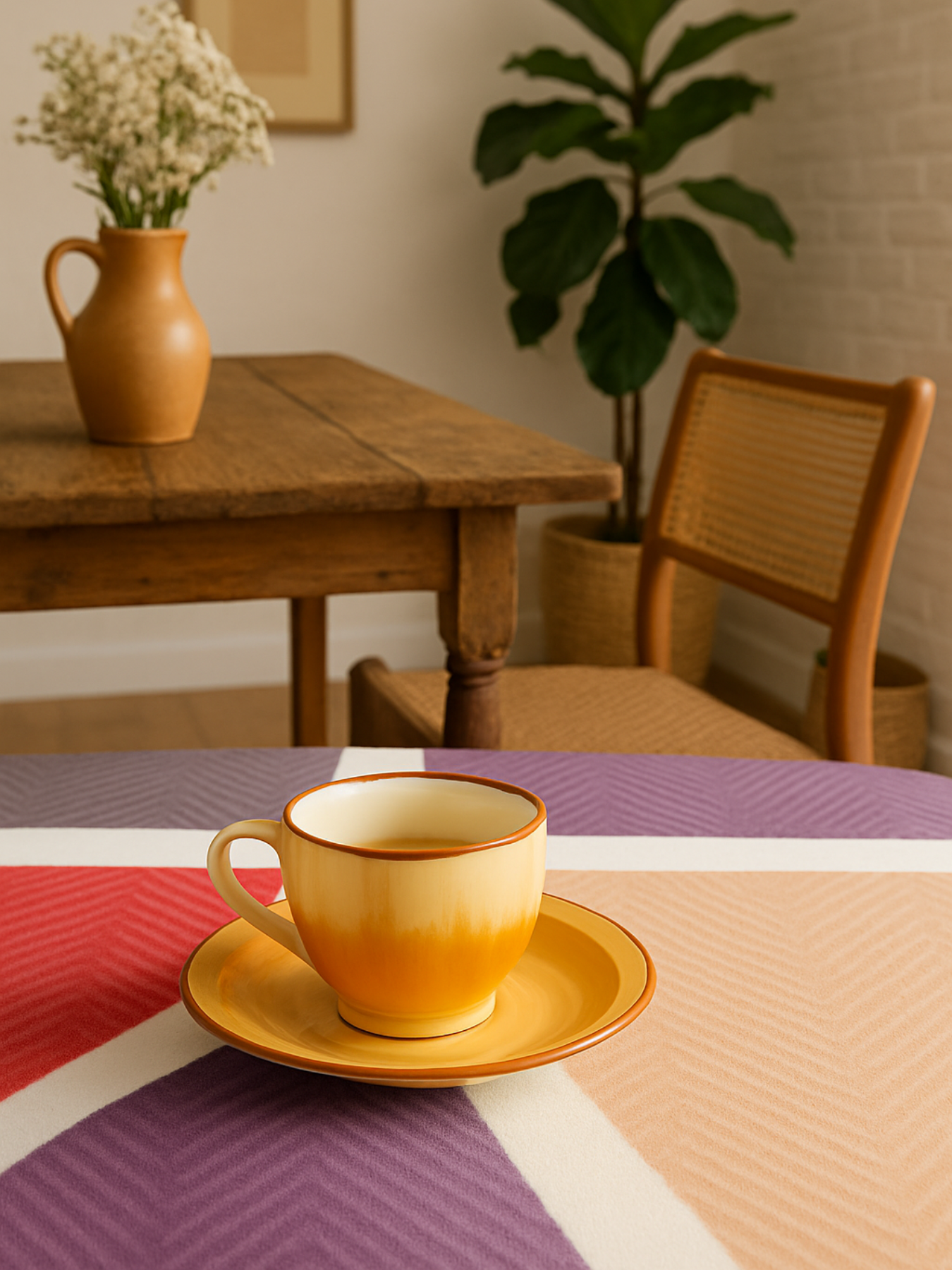 Elegant Ceramic Cup & Saucer Set of 1
