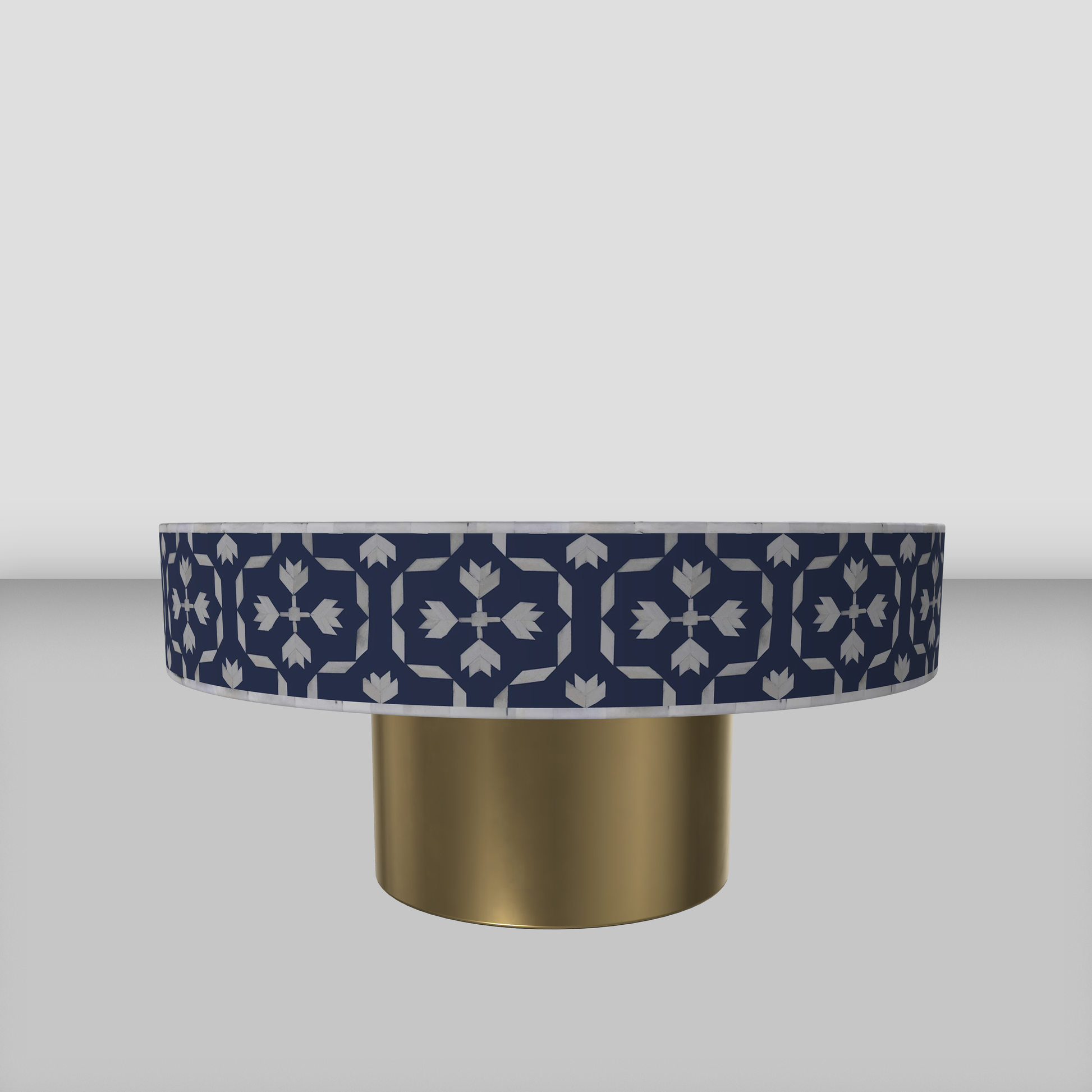 Inlay Round Coffee Table- Floral