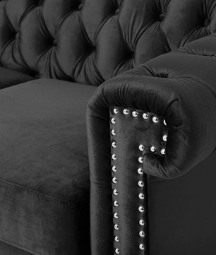 Brinkhaven Tufted Loveseat with Nailhead Trim - Velvet