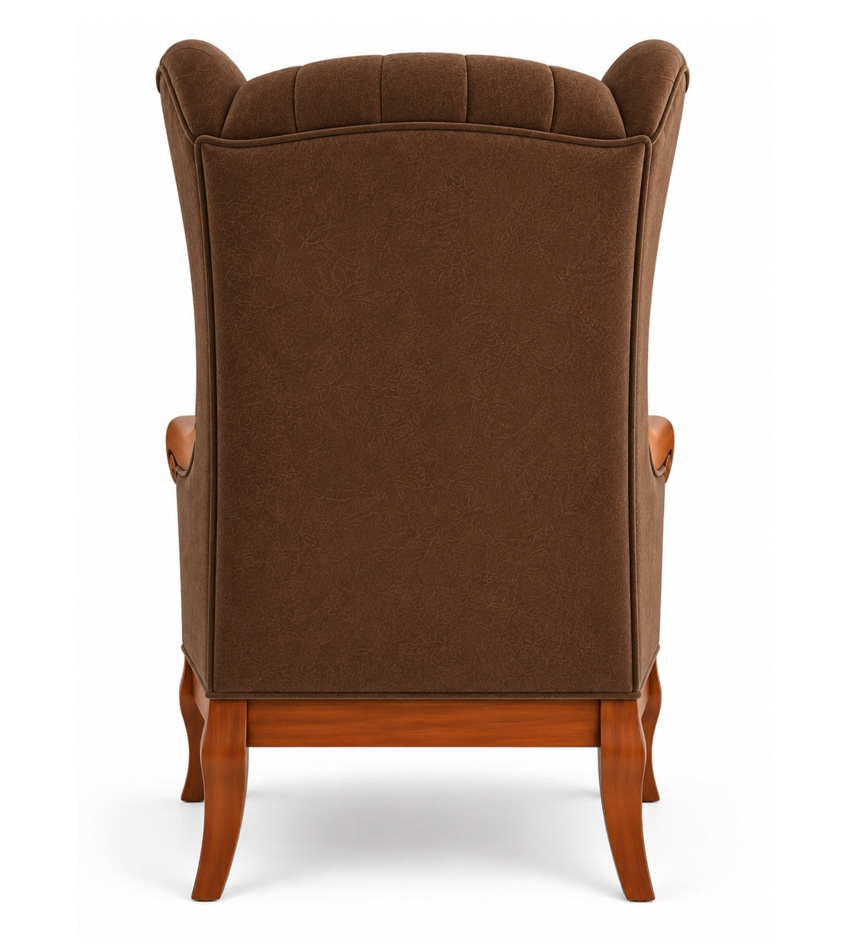 Elviora Teak Wood Wing Chair In Blue Colour
