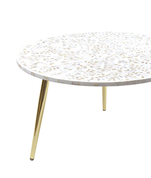 Trinity Mother of Pearl Inlay Round Coffee Table
