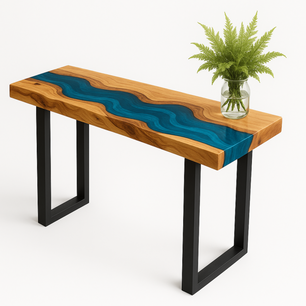 Live Edge Wood Epoxy Resin Table