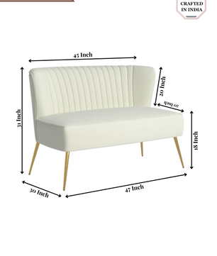 Velvet 2-Seat Armless Loveseat