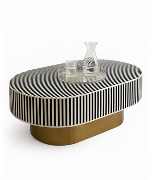 Inlay Jordan Oval Shape Coffee Table - Waterfall