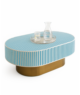 Inlay Jordan Oval Shape Coffee Table - Waterfall