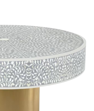 Inlay Blue Round Coffee Table - Cleo