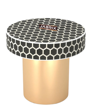 Inlay Round Side Table- HoneyComb