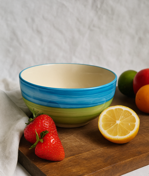 Sunset Stripe Ceramic Bowl
