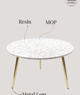 Trinity Mother of Pearl Inlay Round Coffee Table
