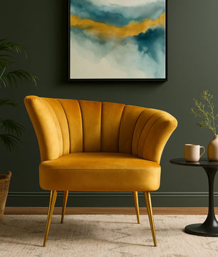 Luxury Opening Shell Designer Velvet Sofa Lounge Chair