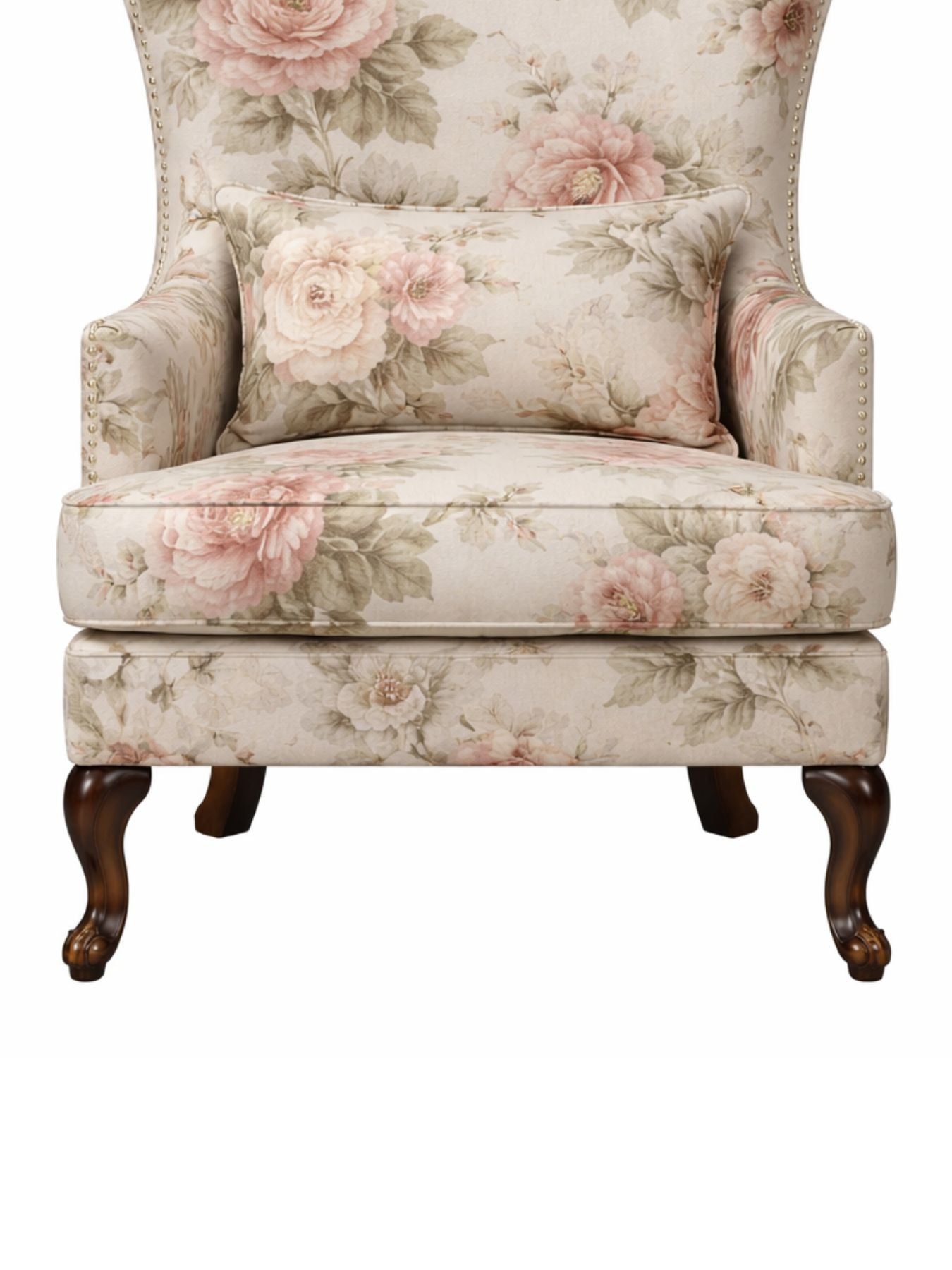 Zenlyx Premium Floral Wingback Accent Chair