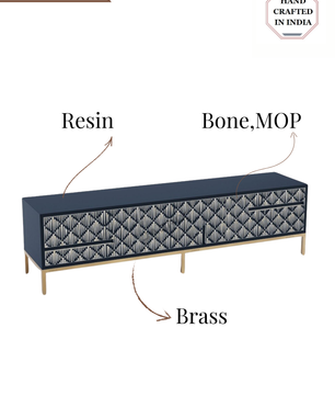 Inlay Media Unit with Drawers - Sunstrike