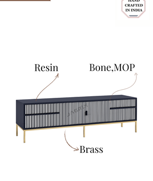 Inlay Media Unit with Drawers - Waterfall