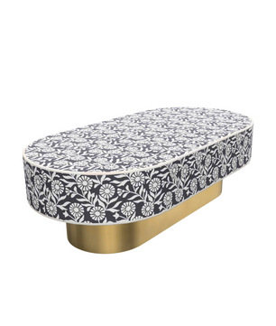 Inlay Jordan Oval Shape Coffee Table - Sunflower