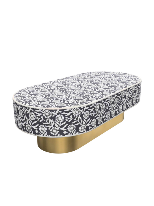 Inlay Jordan Oval Shape Coffee Table - Sunflower